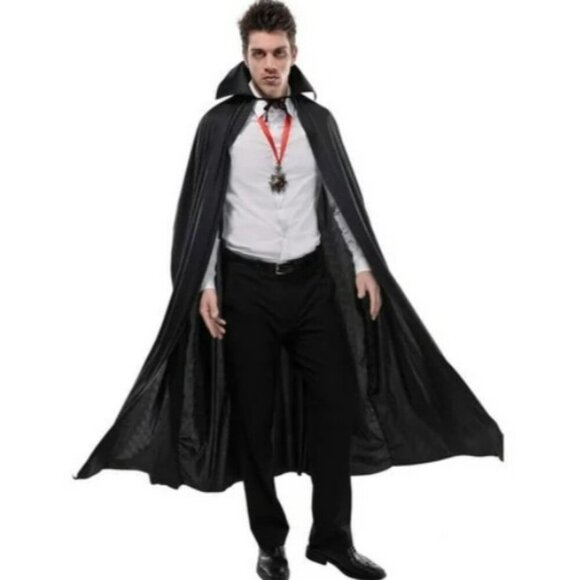 Long Collared Full Length Cape Adult Unisex One Size Fits Most Halloween Costume - Picture 1 of 7